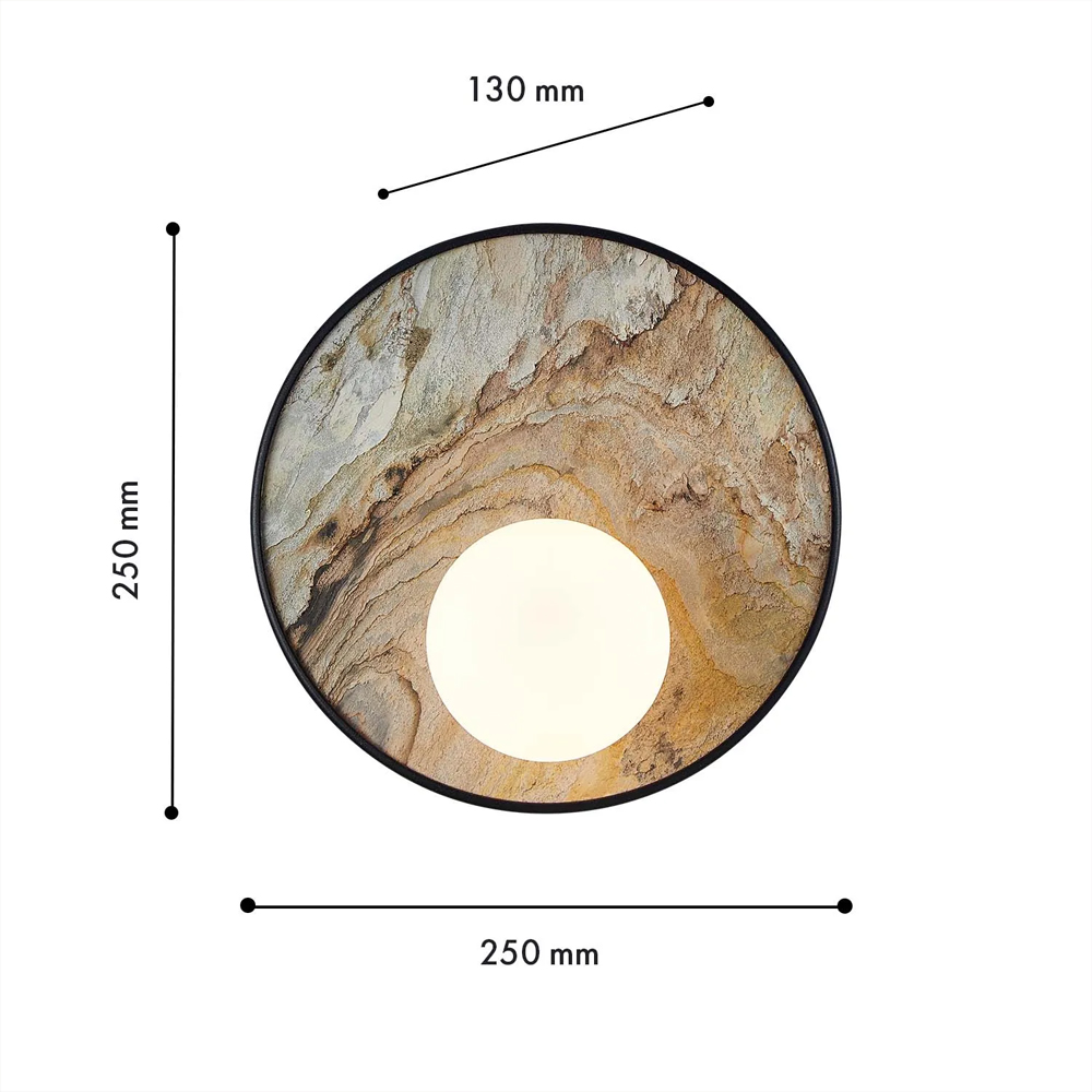 Бра круглое с каменным диском в металлической раме Sandstone Painting в Москве