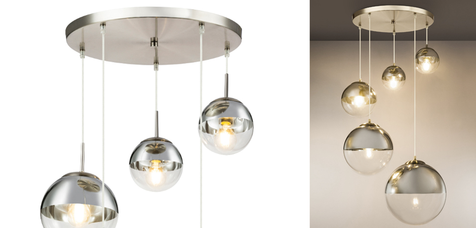 Светильник подвесной Mirror Ball Silver 5 плафонов Светильник подвесной Mirror Ball Silver 5 плафонов - Loft-Concept в Москве