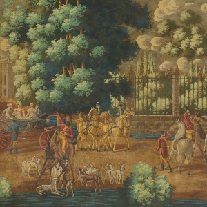 Обои ручная роспись La Chasse de Compiègne Jacquemart on antique