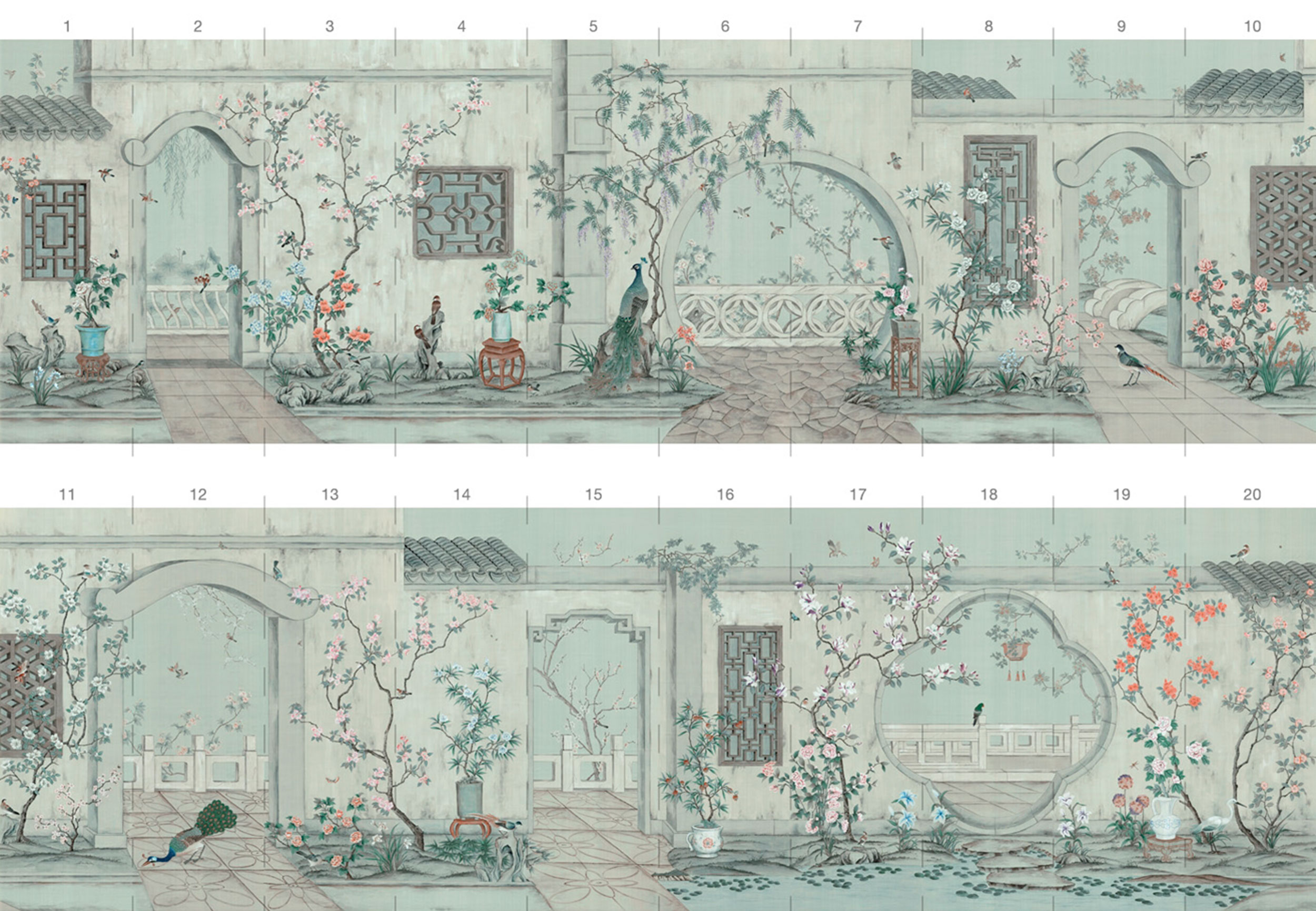 Обои ручная роспись Emperor's Garden Mist - постер Loft-Concept