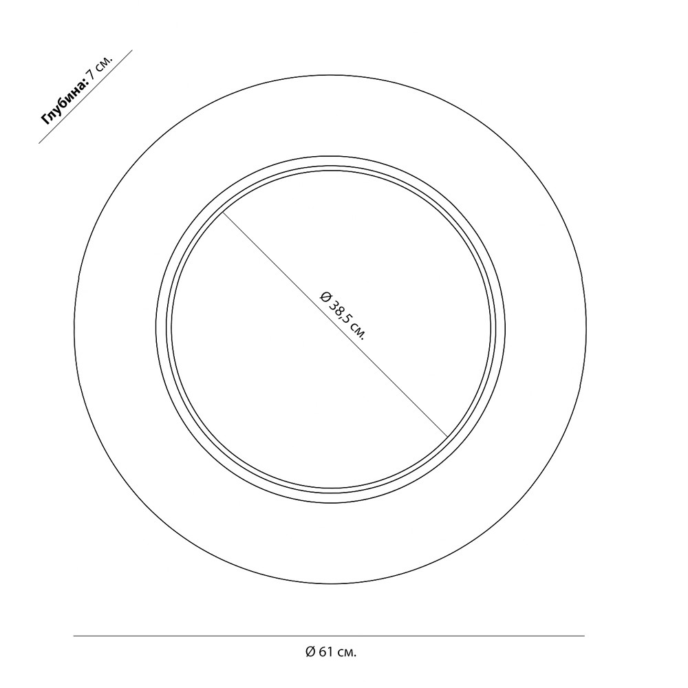 Чёрное настенное зеркало с золотым кантом Porunalia в Москве
