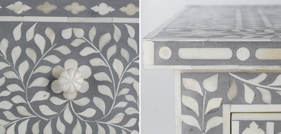 Комод серый отделка кость BONE INLAY CHEST OF 2 DRAWER Комод серый отделка кость BONE INLAY CHEST OF 2 DRAWER - Loft-Concept