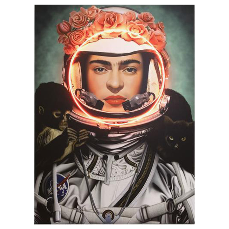 Неоновый постер Фрида Кало в Скафандре Space Girl Frida