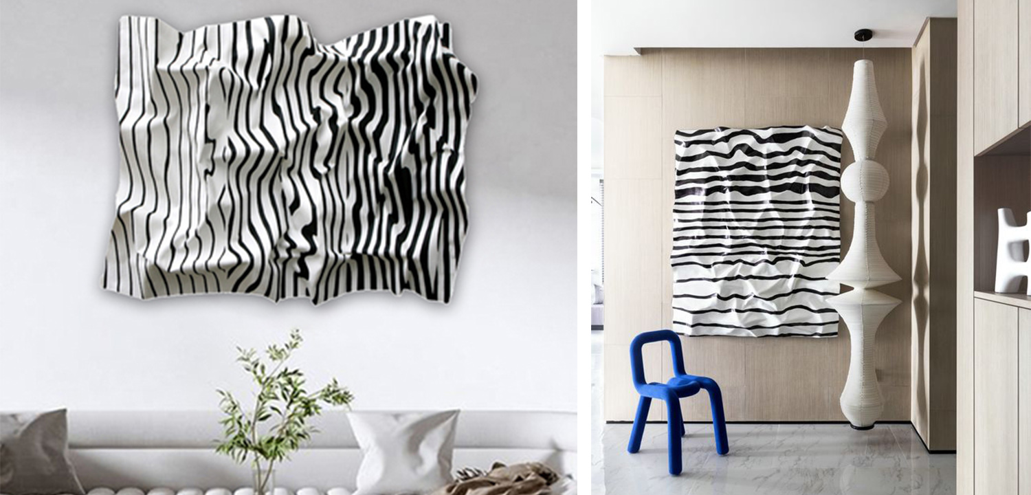 Абстрактный геометрический арт-объект на стену Black and White in Art - фото