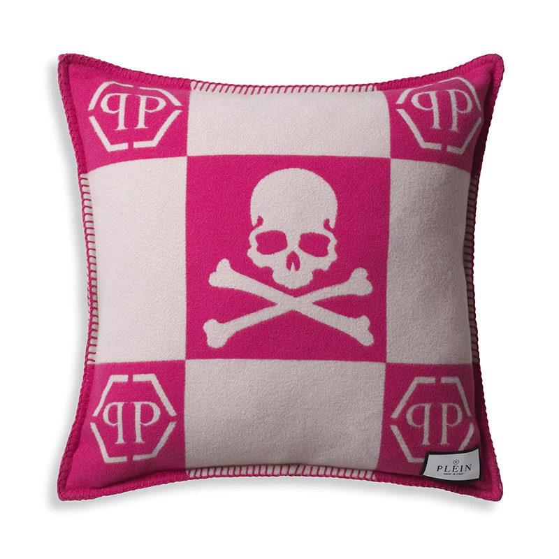  Philipp Plein Cushion Cashmere Skull 45 x 45 Pink     | Loft Concept 