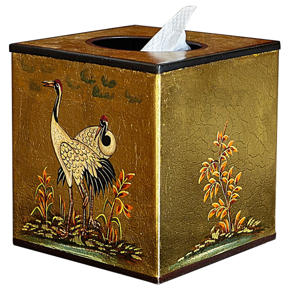 

Салфетница в стиле Шинуазри Chinoiserie Gold Garden Tissue Box