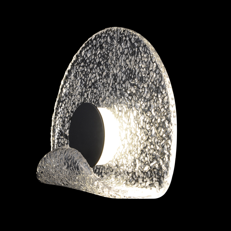 Бра из текстурированного прозрачного стекла с изогнутым краем Textured Glass Черный Прозрачное Стекло Бра из текстурированного прозрачного стекла с изогнутым краем Textured Glass Черный Прозрачное Стекло в Москве | Loft Concept