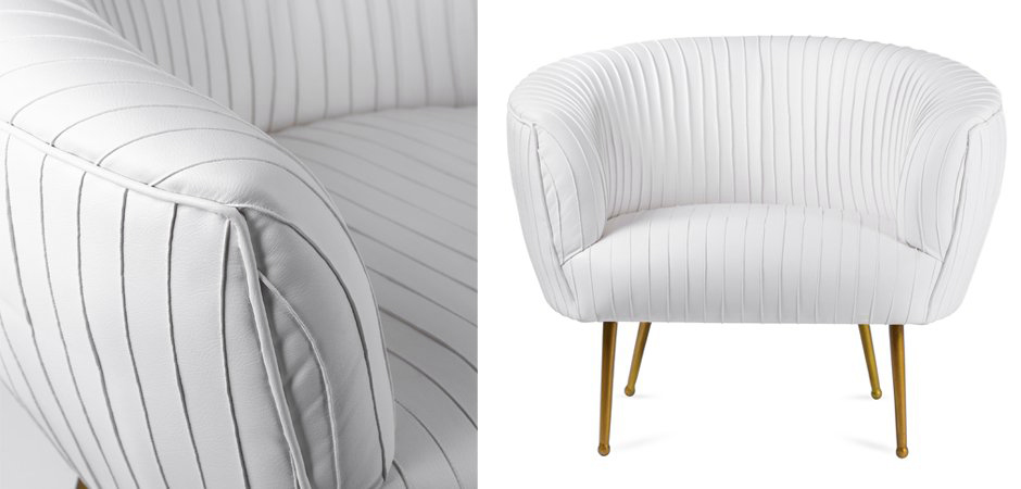 Кресло Kelly Wearstler SOUFFLE CHAIR - RUCHED Milk - фото