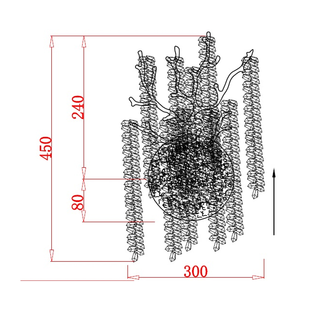 Бра на ветвистым серебрянном каркасе со стеклянными подвесами Raceme в Москве
