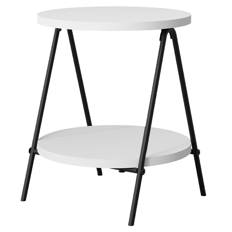 

Стол приставной с 2-мя круглыми белыми столешницами ESSEL SIDE TABLE WHITE