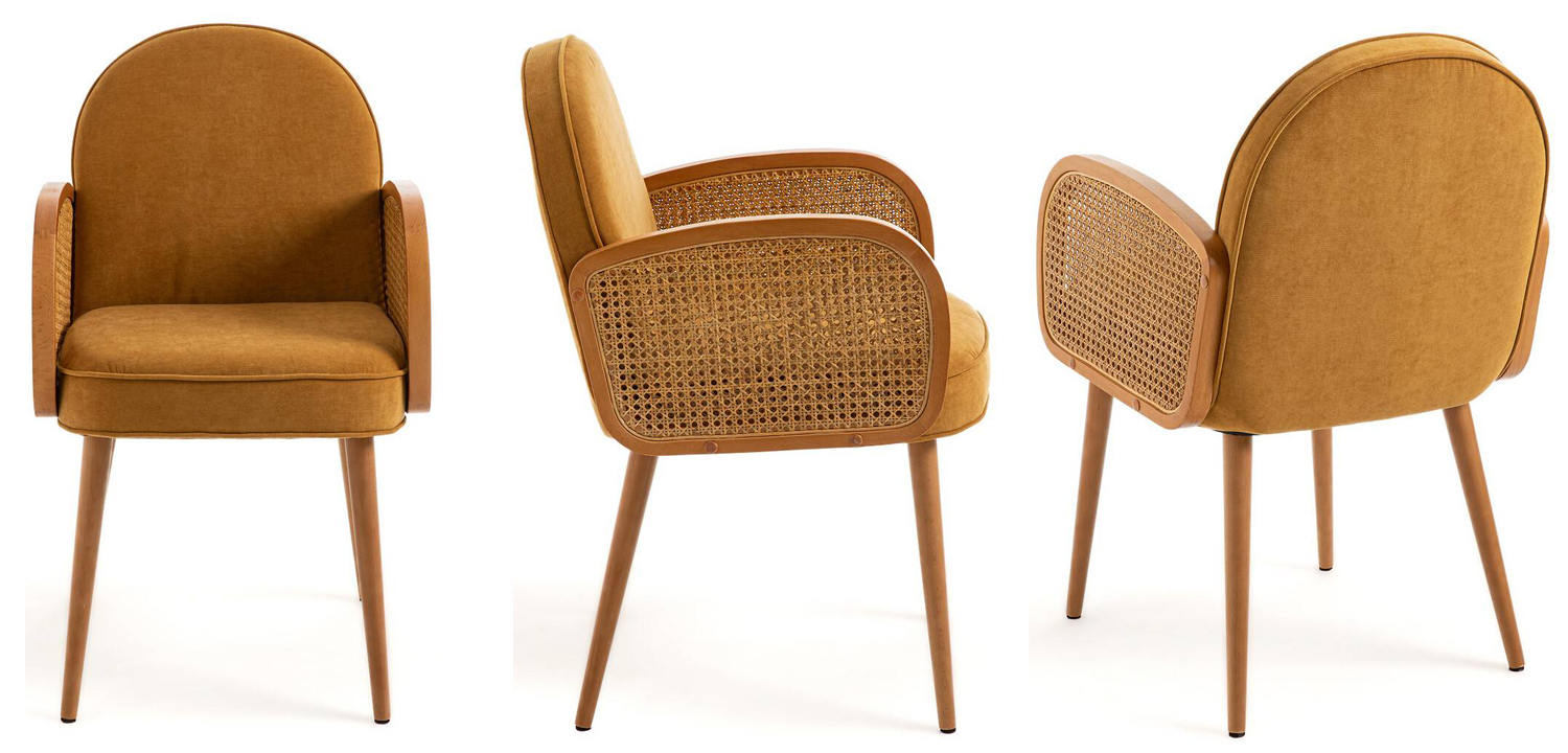 Стул Morten Wicker Mustard Chair - фото