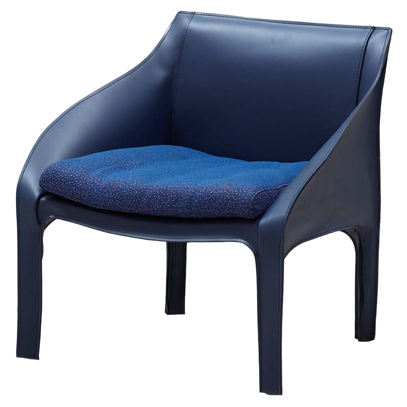 

Кресло синего цвета из экокожи и ткани Aileen Armchair Blue