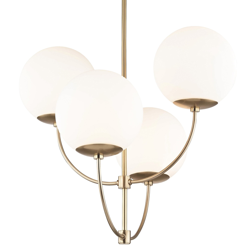  Breasal White Matte Balls Chandelier Brass       | Loft Concept 