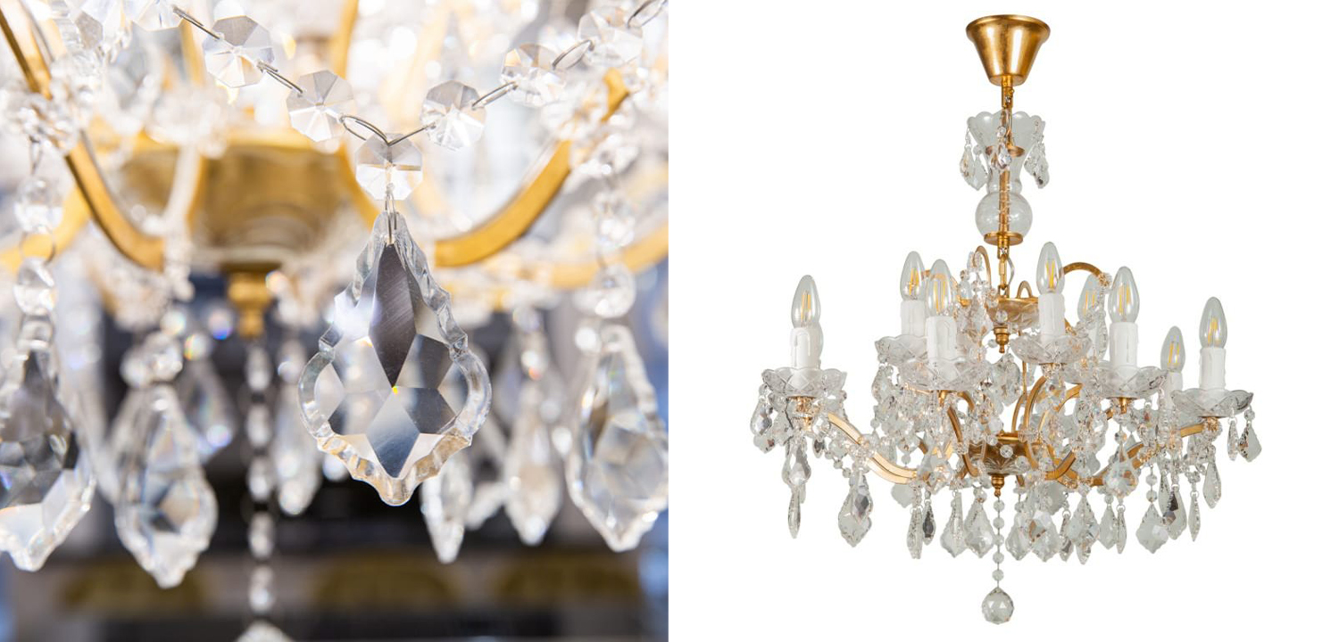 Люстра 19th c. Rococo IRON & CLEAR CRYSTAL GOLD Chandelier - фото