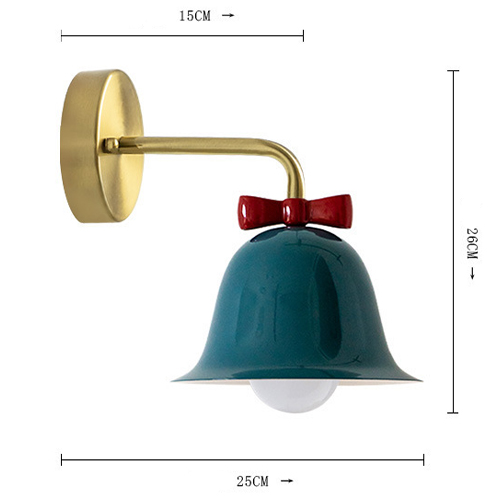   Bell with Bow Deep Blue Wall Lamp -  
