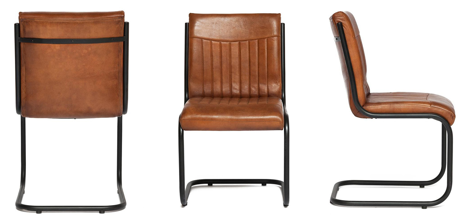 Стул из кожи буйвола Industrial leather chair - фото