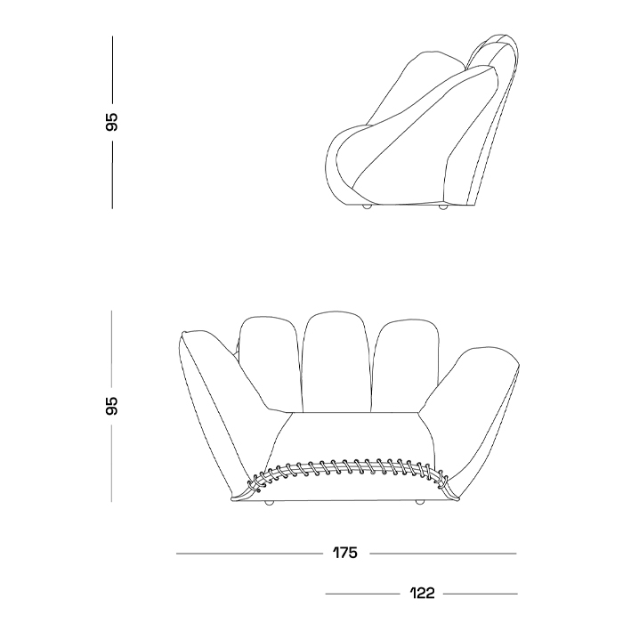 Дизайнерское кресло в форме руки Poltronova Joe Jeans Armchair в Москве