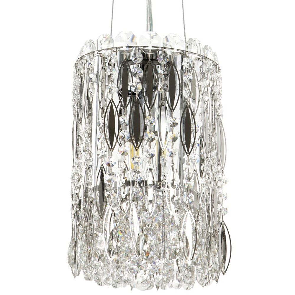 

Подвесной светильник с металлическими и хрустальными подвесками Bonnay Crystal Chrome Hanging Lamp