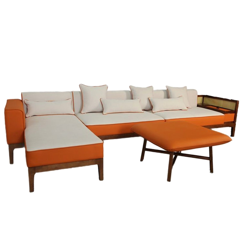       Nava Rattan Decor Sofa Orange     | Loft Concept 
