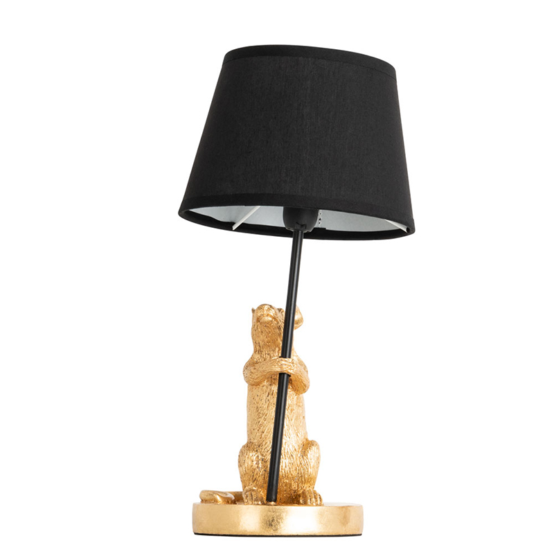   Gold Mouse holding a black lamp     | Loft Concept 