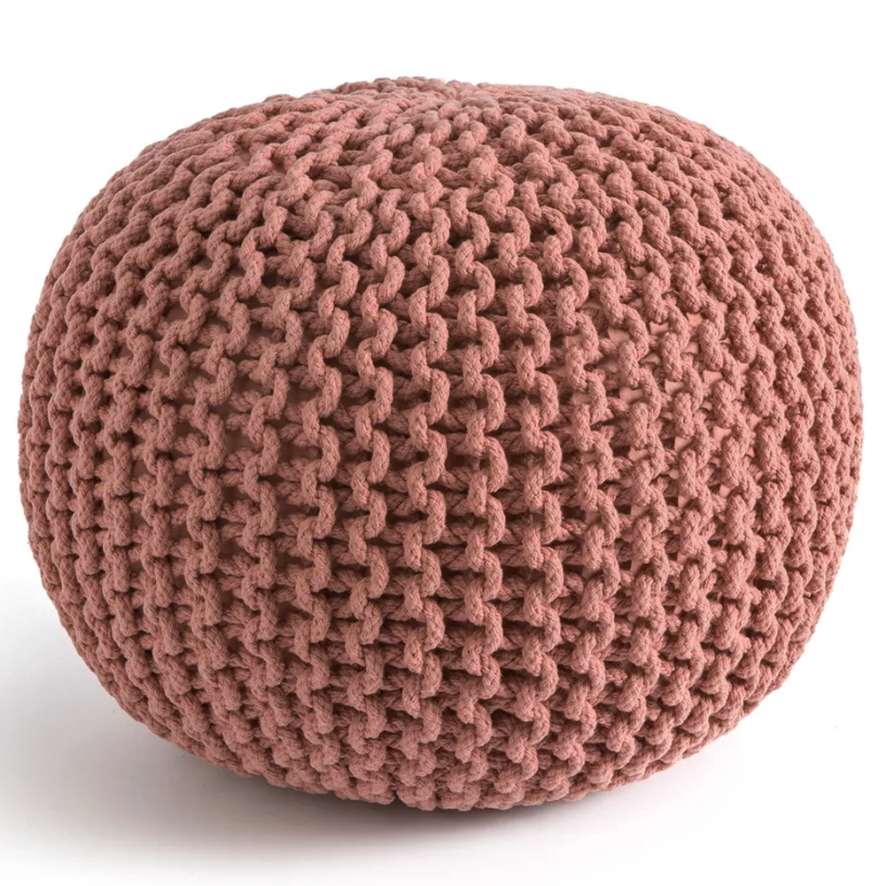 

Круглый вязаный пуф Pink Knitted Ball Pouf