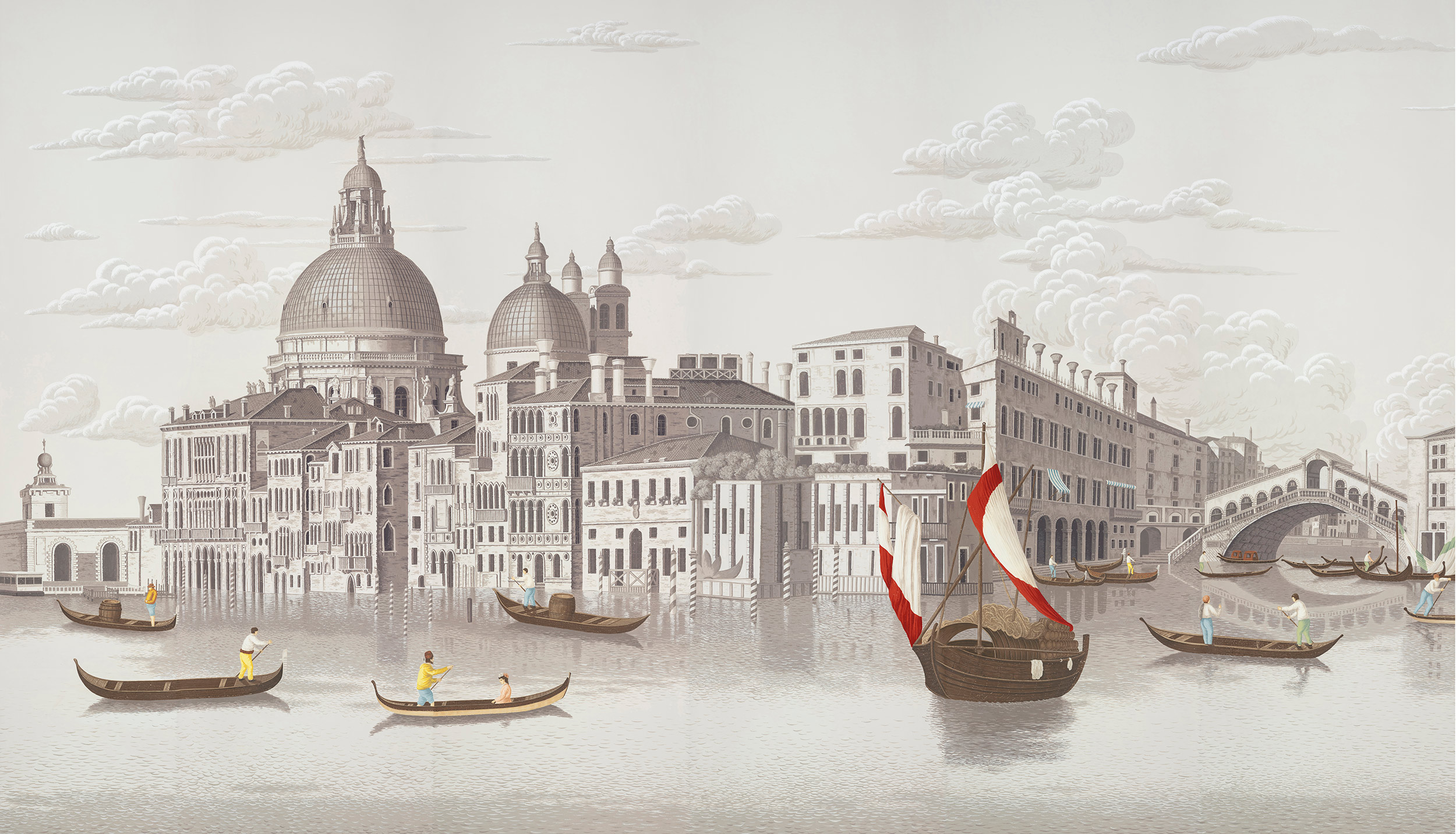 Обои ручная роспись Scenes of Venice Rialto on scenic paper - постер Loft-Concept