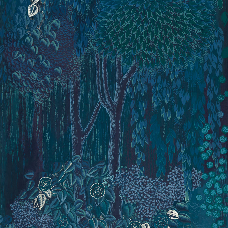    Hippolytas Forest Original colourway on Empire Blue dyed silk    | Loft Concept 