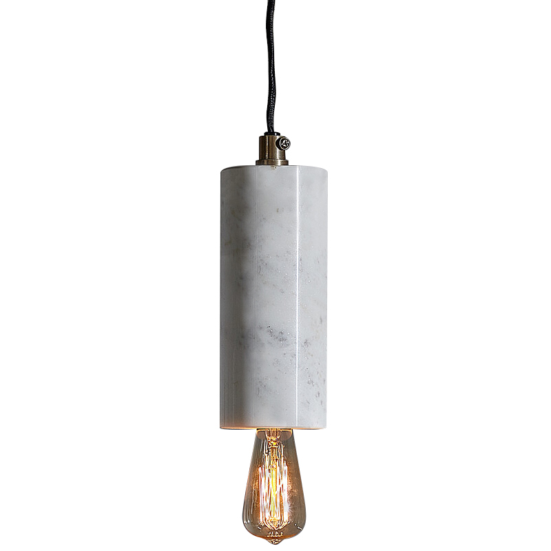   Shaw Cylinder Marble Hanging Lamp   Bianco    | Loft Concept 