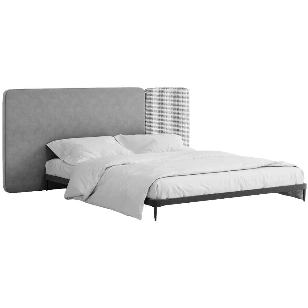 

Кровать с большим мягким изголовьем Unity Grey Bed
