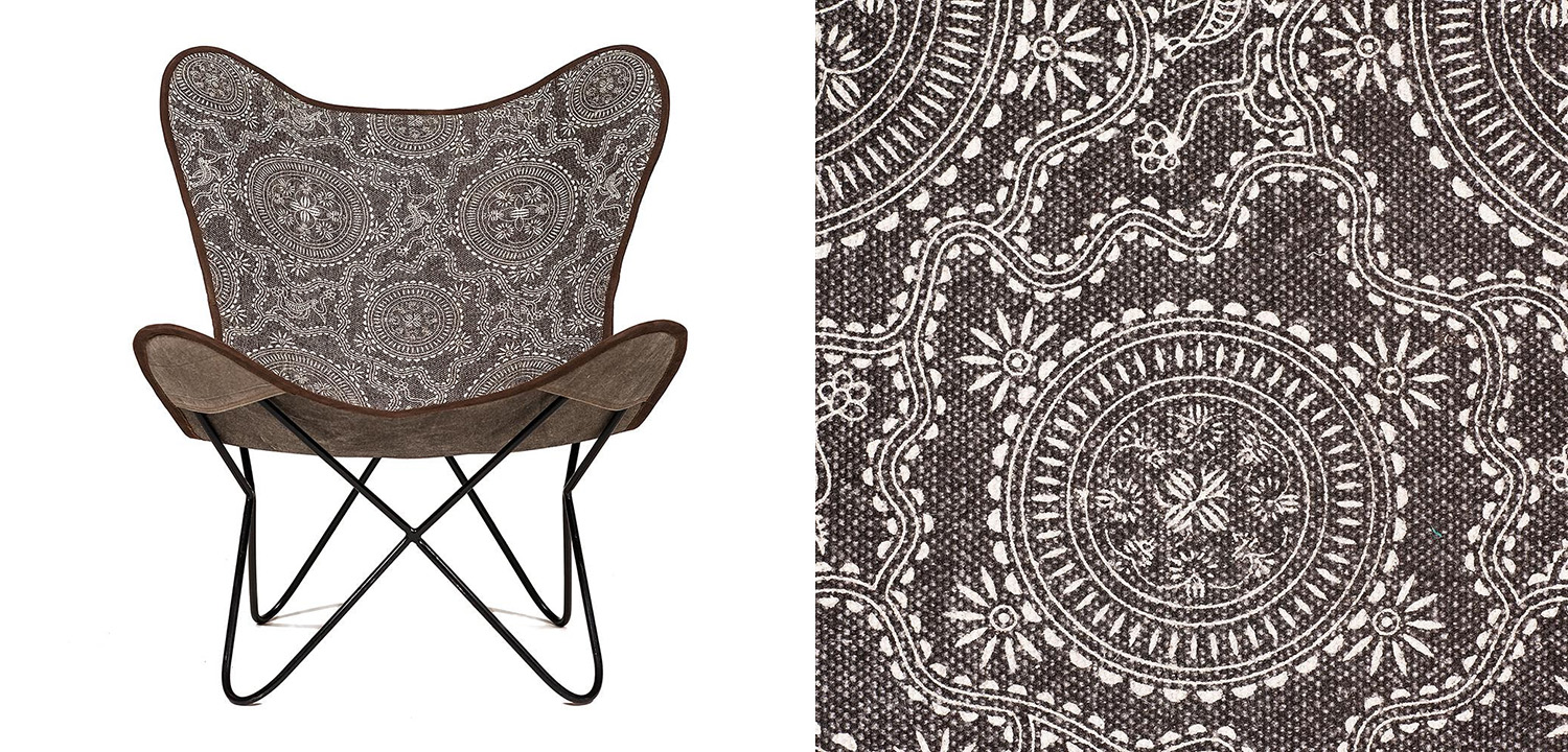 Кресло Indian black and white pattern - фото