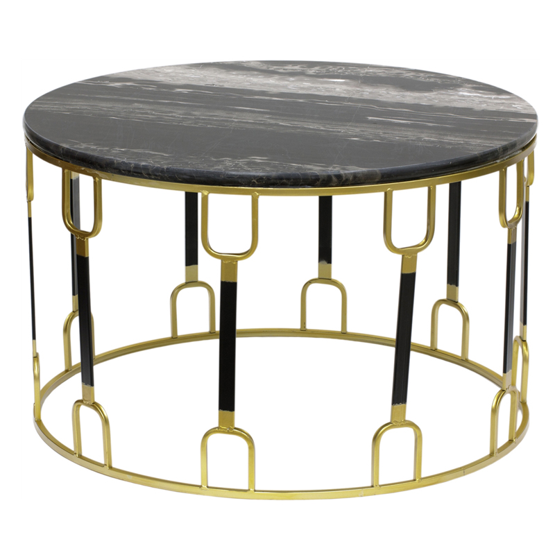 Приставной стол Dorius Side Table black marble Латунь Черный Черный Мрамор Nero в Москве | Loft Concept 