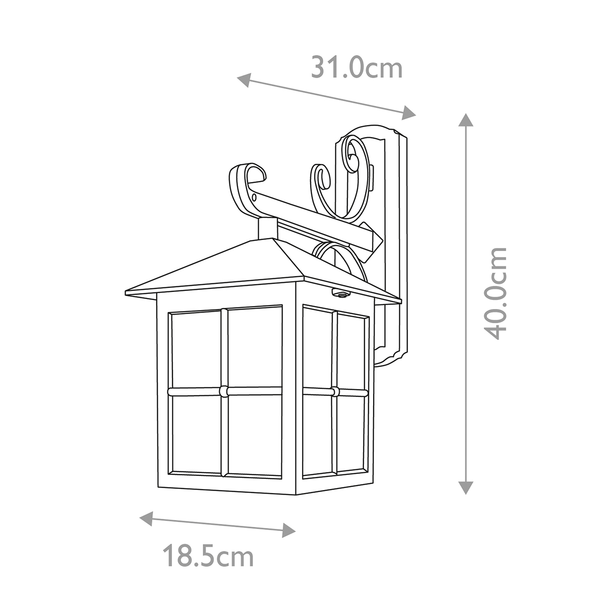 Настенный фонарь черного цвета в форме фонаря с решетчатым плафоном и фактурным стеклом Elstead Lighting в Москве
