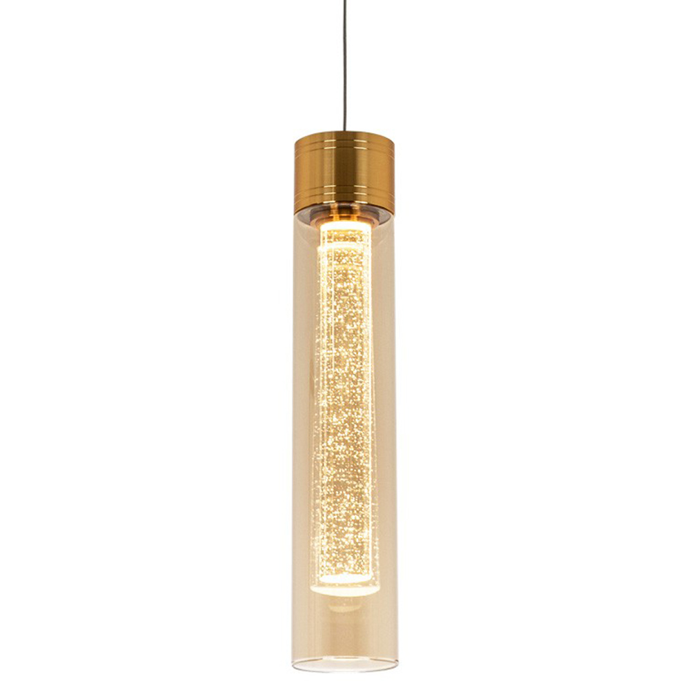 

Подвесной светильник золото Sparkling Bubbles Tube Gold Amber Hanging Lamp