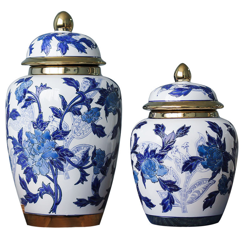  Porcelain Oriental Blue Ornament Vases      | Loft Concept 