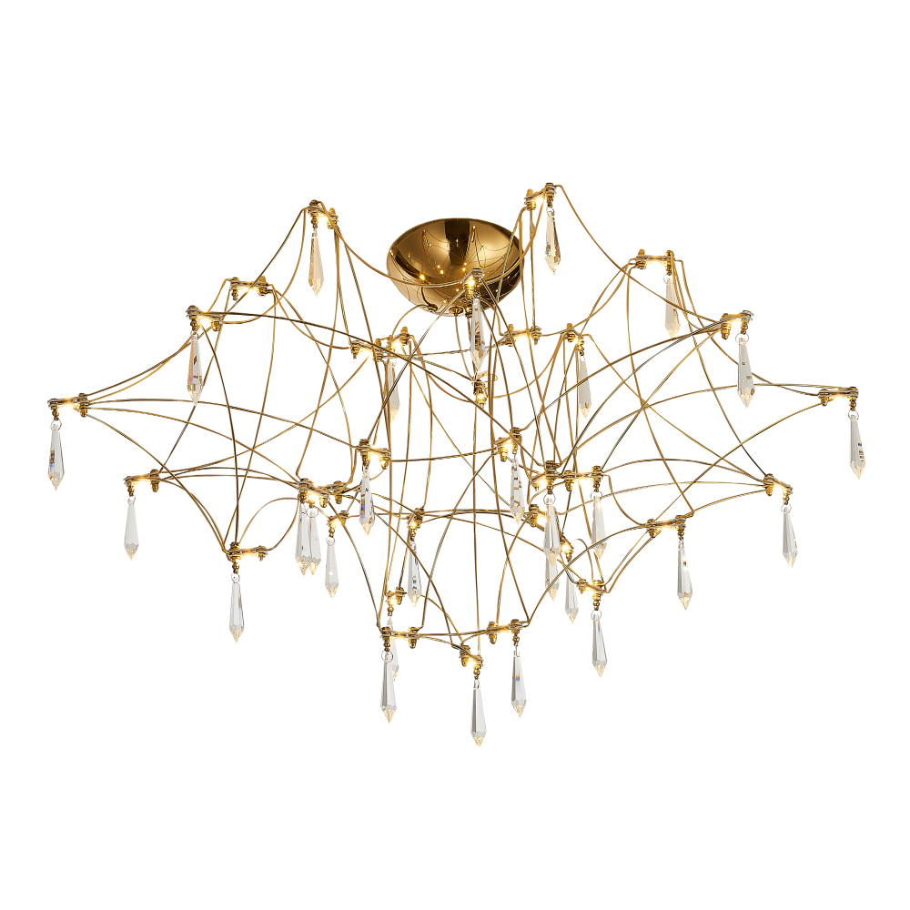 Потолочный светильник с тонкой металлической конструкцией цвета золото Quasar 75350₽