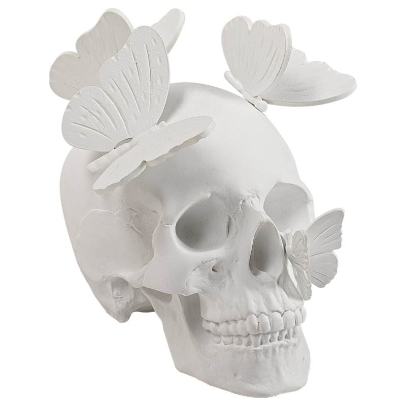  Skull with butterflies white    | Loft Concept 