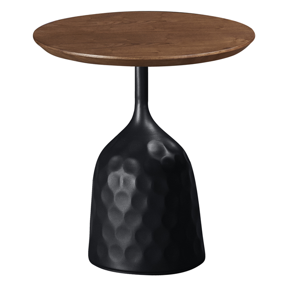 Столик журнальный с круглой деревянной столешницей на черном фактурном основании Bourgeon 18900₽
