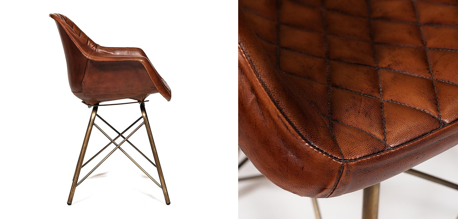 Кресло Leather Industrial armchair - фото