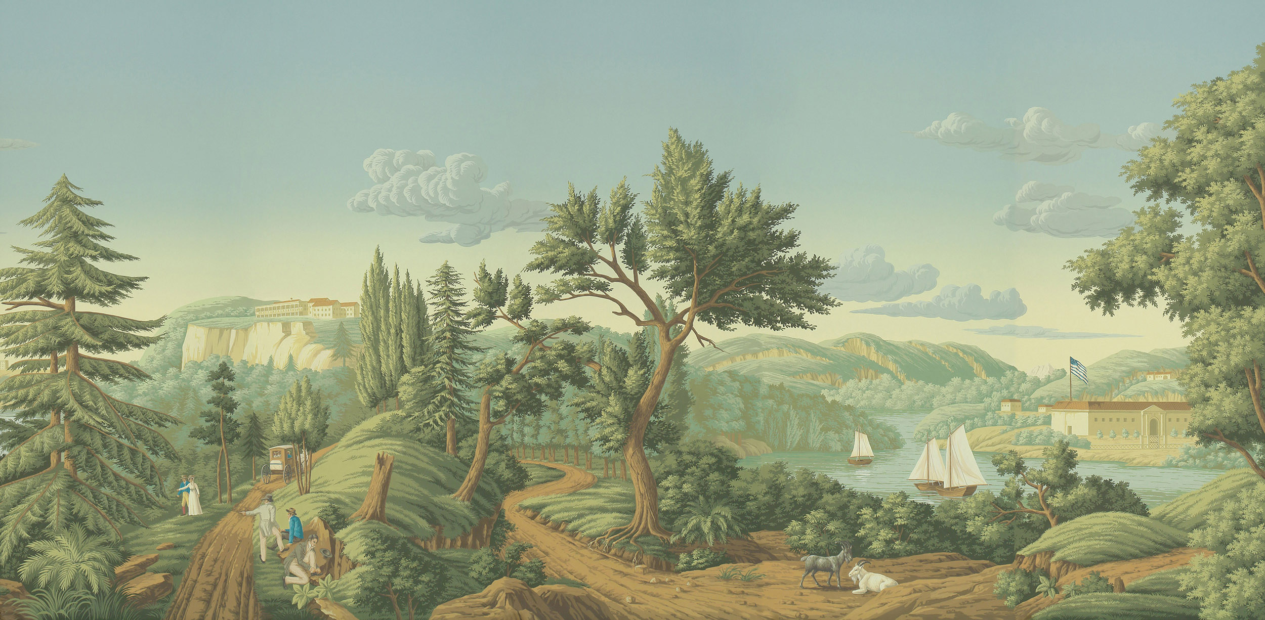 Обои ручная роспись North American River Views Verdoyant on scenic paper - постер Loft-Concept