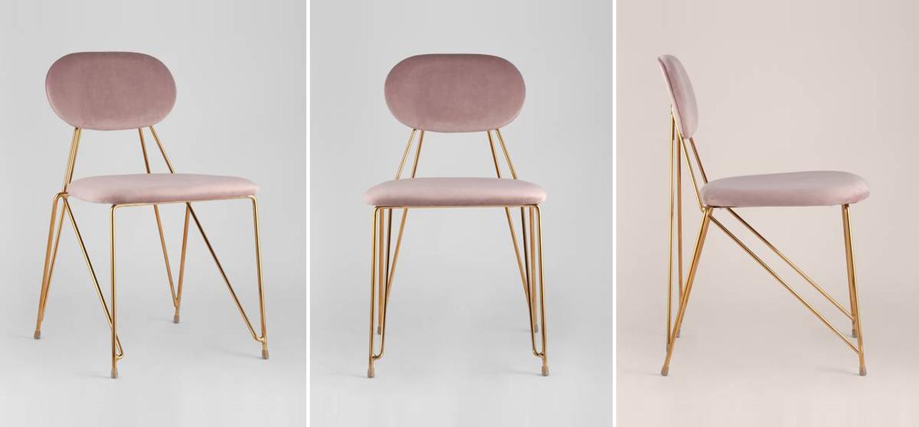 Стул Alice Chair Велюр Пастельно-Розовый - фото