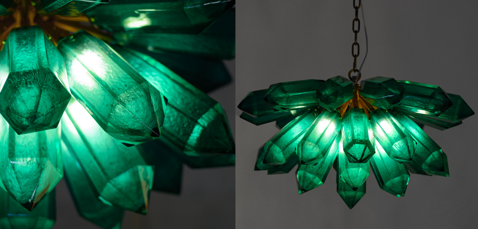 Unique Crystal Cluster Illuminated Sculpture by Jeff Zimmerman Люстра бирюзовое стекло - фото №1