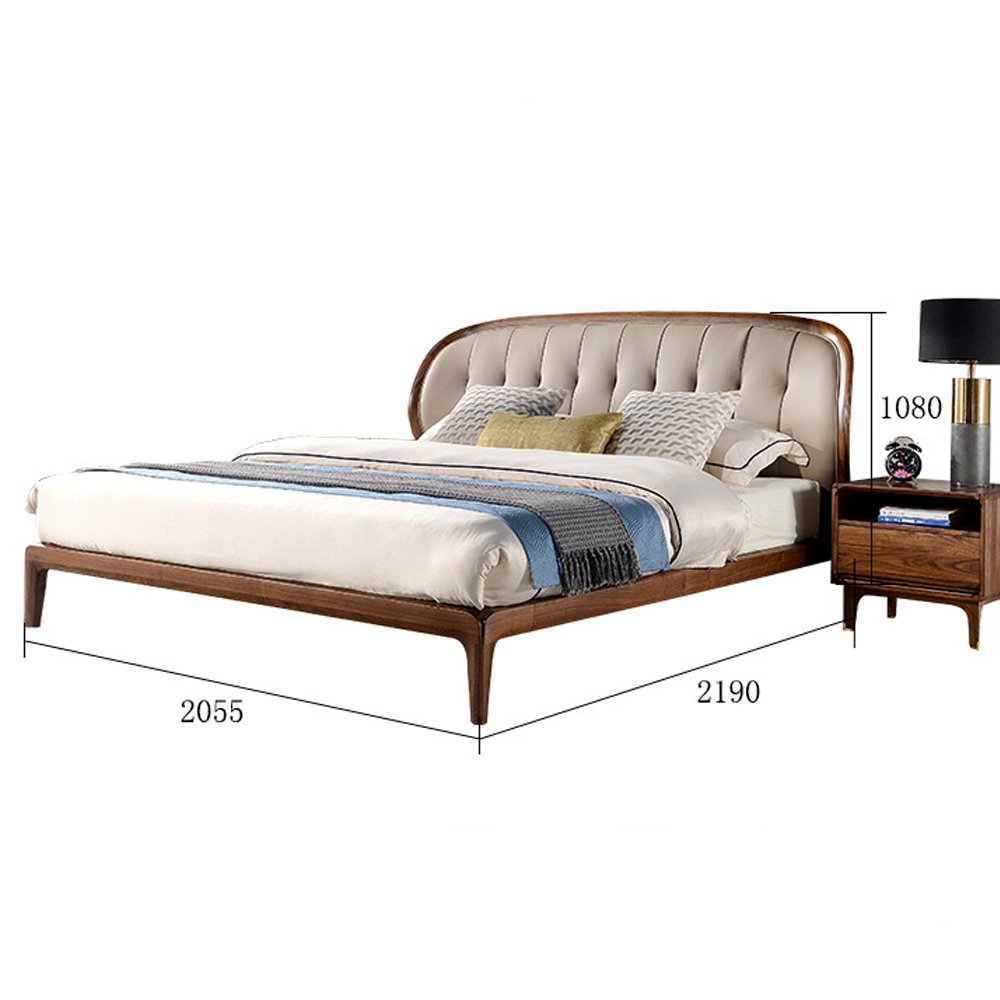 Кровать двуспальная с  мягким округлым изголовьем Walnut Bed в Москве