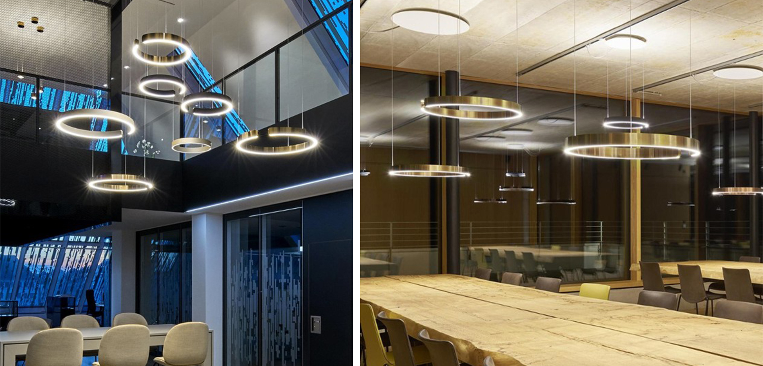 Дизайнерский Светодиодный Светильник Горизонтальное Кольцо Golden Horizontal Ring - фото