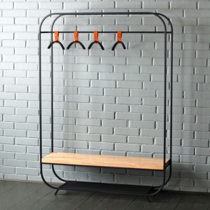 Рейл Jethro Industrial Metal Rust Clothes Rail Black