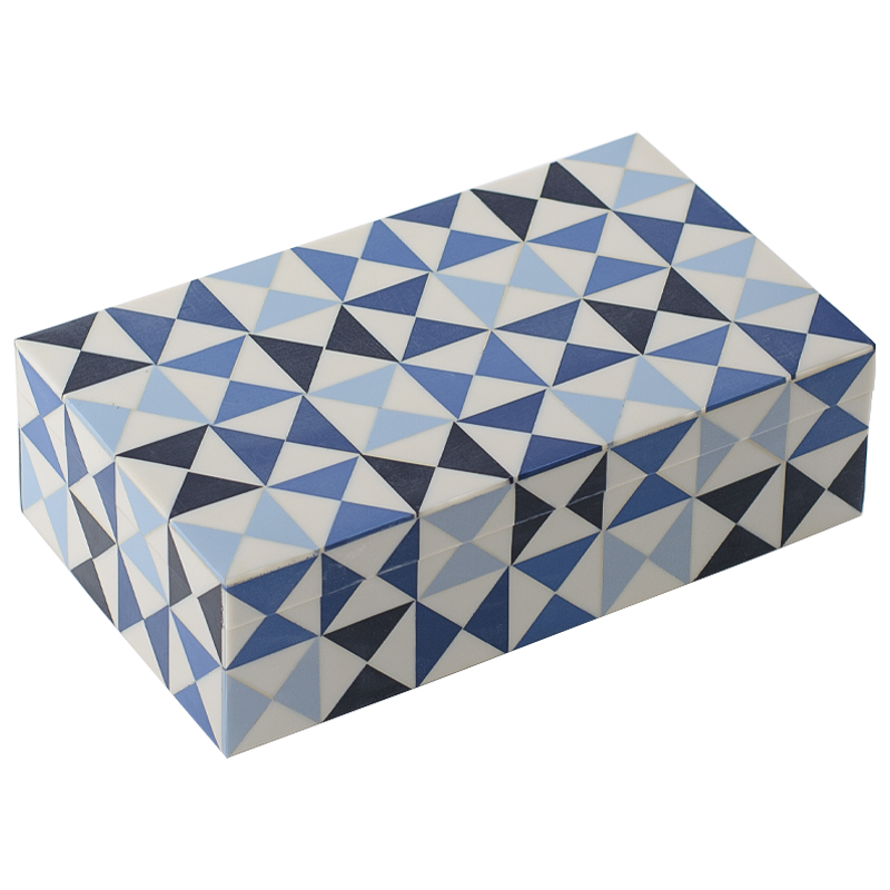  Small Triangles Blue Bone Inlay Box      | Loft Concept 