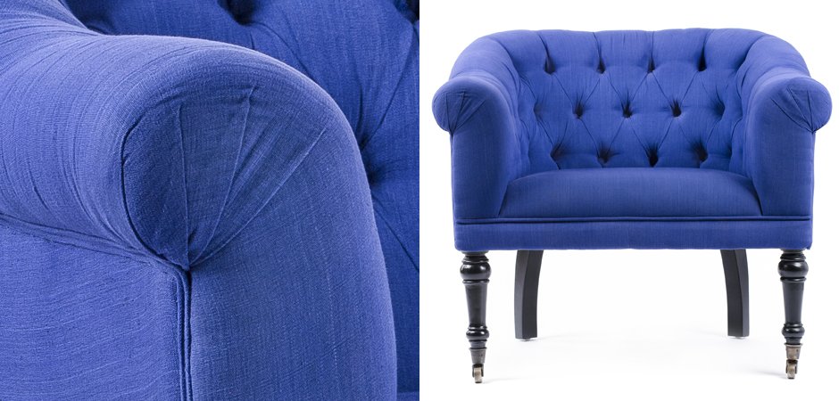 Кресло Chair Bentley кресло синий лен - фото