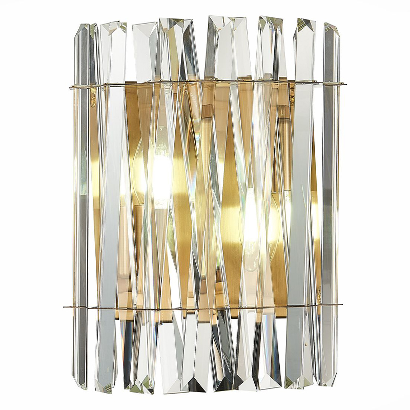 Бра Kaeden Glass Gold Wall Lamp Золотой Прозрачный в Москве | Loft Concept 