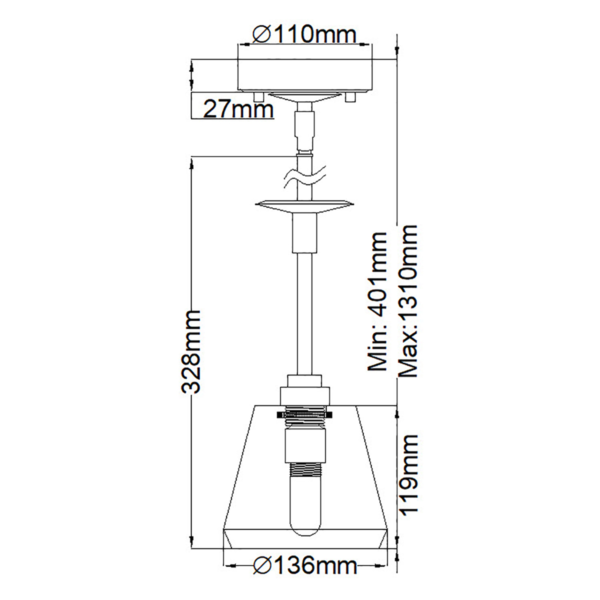 Подвесной светильник хромированного цвета с граненым прозрачным стеклянным плафоном Elstead Lighting в Москве