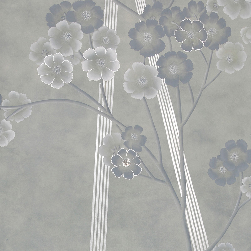    Anemones in Light Special Colourway SC-235 on grey edo painted silk    | Loft Concept 
