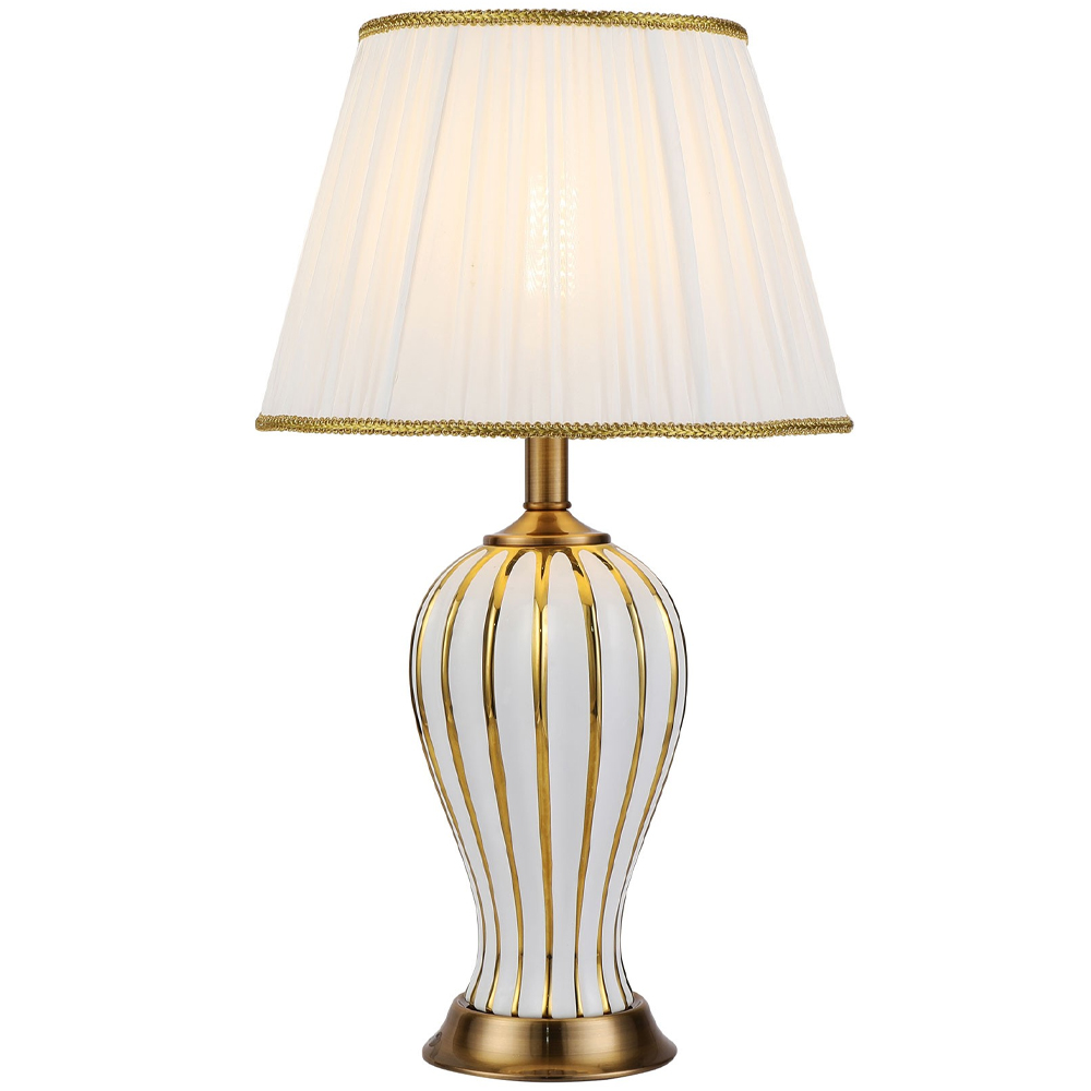 

Настольная лампа с абажуром Celestina White Gold Lampshade Table Lamp